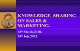 Knowledge sharing on sales & marketing.
