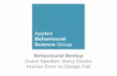 Behavioural Meetup: Barry Davies on Human Factors
