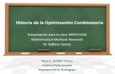 Historia de la Optimización Combinatoria