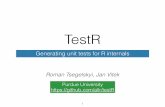 TestR: generating unit tests for R internals