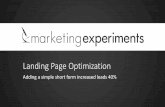 Landing Page Optimization: Adding a simple short form increased leads 40%