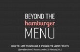 Beyond the hamburger menu - Reasons:London, 20 Feb 2015