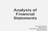 Analysis of financial statements.