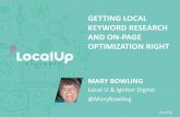 LocalUp 2015-Getting Keyword Research and On-page Optimization Right