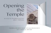 Opening the Temple: An Essay by Federal Reserve Bank of San Francisco President and CEO John C. Williams