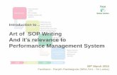 Writing sop and its relvacne to perfromace mangement system   15th march 2015
