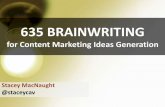 635 Brainwriting for Content Marketing Ideas Generation by @staceycav