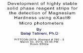 Development of highly  stable solid phase reagent  strips for the detection of  Magnesium Hardness using  eXact® Micro photometers