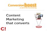 Content marketing that converts @ Conversion Boost