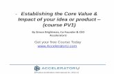Establishing core value & impact