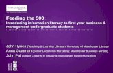 Feeding the 500: introducing information literacy to first year business & management undergraduate students - John Pal, Anna Goatman & John Hynes