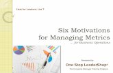 Lists for Leaders: List 7 - Motivations for Managing Metrics