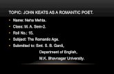 John Keats as a Romantic Poet