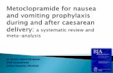 Metoclopramide for nausea and vomiting prophylaxis during and