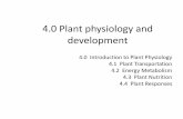 Plant physiology and Development