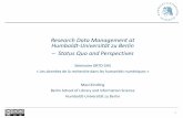 Research Data Management at Humboldt-Universität zu Berlin. Status Quo and Perspectives