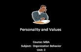 Mba i  ob  u 2.3 personality and values