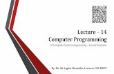 Computer programming lecture – 14