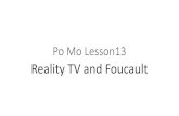Po mo lesson 13 reality tv and foucault