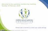 Quarterly membership meeting Feb 2015