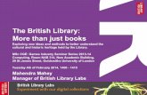 More than just books - British Library Labs Presentation given at MSc Computerr Games, Gold Smiths University