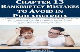 Chapter 13 Bankruptcy Mistakes to Avoid in Phildelphia