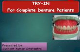 Try in of complete dentures