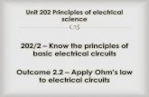 2. apply ohm's law to electrical circuits