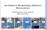 Alternate renewable energy resources iqra zubair