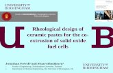 Design of ceramic pastes for the co-extrusion of solid oxide fuel cells