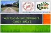 Year end accomplishment report ( 2014 2015 )  by Dan Landicho