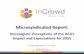 Oncologists’ Perceptions of the ACA’s Impact and Expectations for 2015