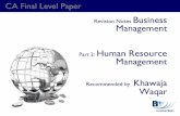CA Business Management Revision Notes: Human Resource Management