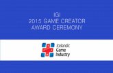 IGI 2015 Game Creator Awards Ceremony