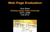 Web Page Evaluation EDTL 6360 - Nick Rider