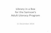 Adult literacy group field trip to the library to borrow Library in a Box on 11th December 2014