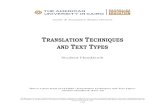 Translation techniques and text types