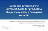 Using and combining the different tools for predicting the pathogenicity of sequence variants