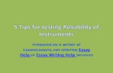 Essay Help: 5 tips for testing reliability of instruments