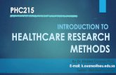 HEALTHCARE RESEARCH METHODS: More on reviewing the literature