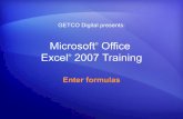 Excel 2007 slide    enter formulas