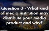 Question 3 - What kind of media institution may distribute your media product and why?
