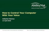 How to Control Your Computer with Your Voice April 2015