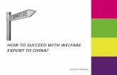How to succeed with welfare export to China