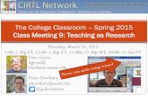 CIRTL Class Meeting 9: Teaching as research