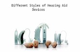 Different styles of Hearing Aid Devices