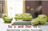 Do’s and don’ts to Maintaining Leather Furniture