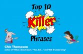 Top 10 Killer Phrases: How to Turn Obstacles into Opportunities