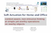 Soft actuation for home and office: context-aware, non-intrusive hinting at simple yet worthy operations on nearby objects