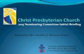 Christ Presbyterian Church Nominating Taskforce  2015 Update